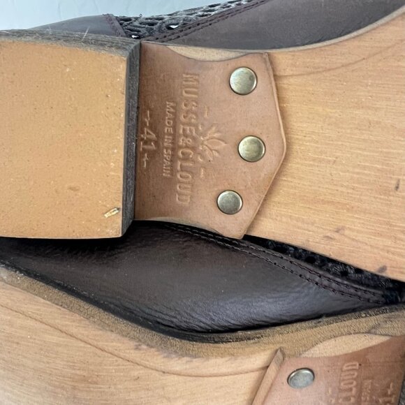 Musse & Cloud Ainhoa Brown Leather Lace Boots Size 41 10 - Picture 7 of 10